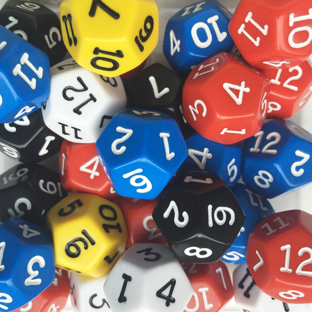 Dodecahedral dice (1-12)