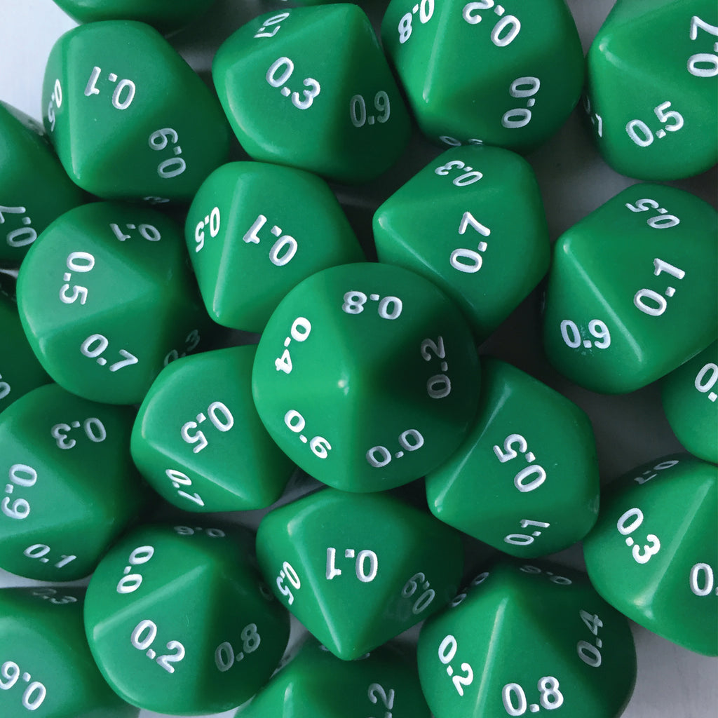 Decahedral tenths dice (0.0-0.9)