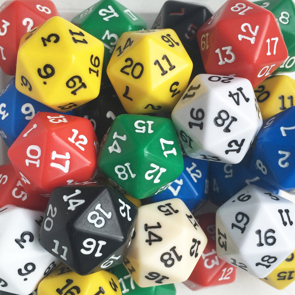 Icosahedral dice (1-20)
